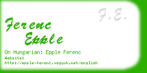 ferenc epple business card